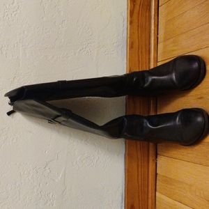 Black leather boots
